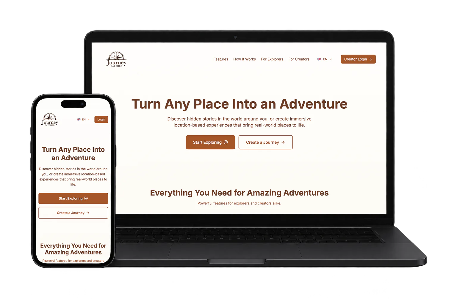 Journey Catcher desktop-visning